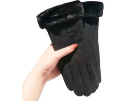 Dames Touchscreen-Compatibele Winterhandschoenen - One Size - Pluche Gevoerd - Winddicht - Wol - Kerst - Fleece voor extra warmte - Perfect voor buitenactiviteiten