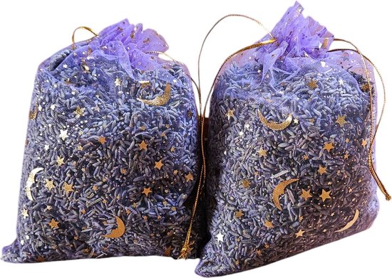 Lavendel geurzakjes met biologische lavendel uit de Provence – 2 stuks à 60 gram feestdagen lila - feestdagen - bedankje - kerst - cadeau - geurzakje kledingkast