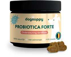 Probiotica Forte [zalmsmaak] - Voor Optimale Darmgezondheid - 100% Natuurlijk - 60 heerlijke snoepjes - Ondersteunt Spijsvertering & Weerstand - Bij Moeilijke ontlasting, Krabben, Poten likken en Allergieën - 3.4 miljard CFU Probiotica per snoepje