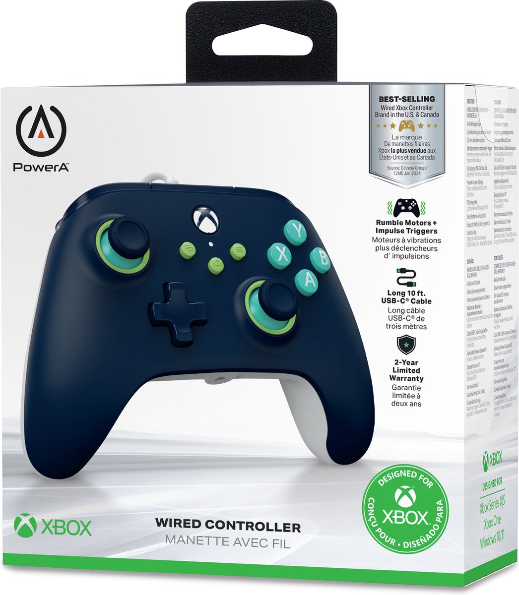 PowerA Bedrade Controller voor Xbox Series X|S - Marineblauw thumbnail 5