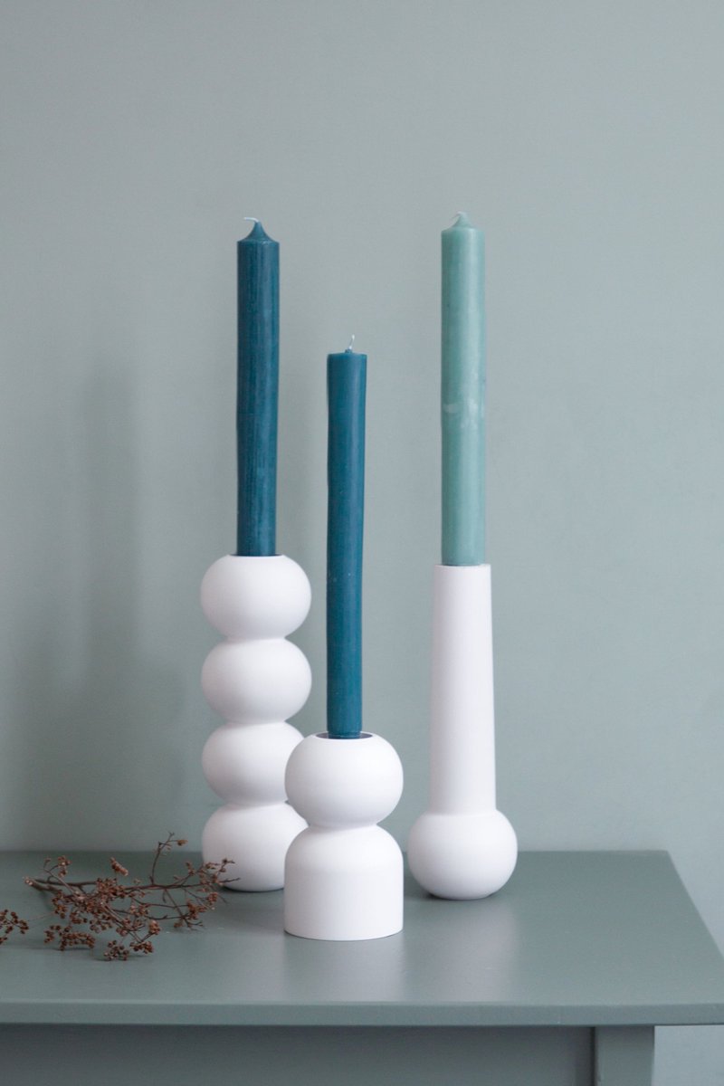 Candleholder stack 2-in-1 - White