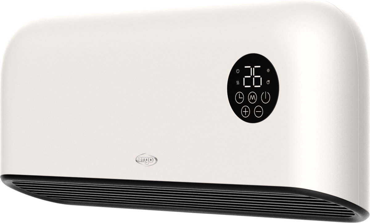 Argo Willis Keramische Badkamerkachel - 2000W - Met Afstandsbediening - Wandmodel - Compact - Wit