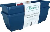 RIVIERA EVA bloembak - Set van 2 plantenbakken - Kunststof - 57 cm - Blauw