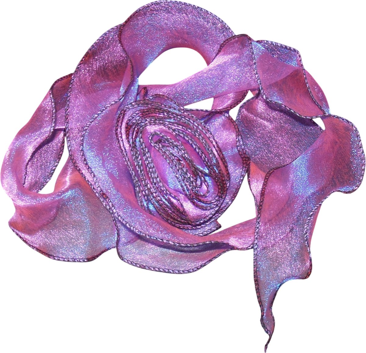 Sjaal chiffon met roosje roze