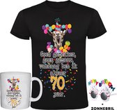 T-shirt homme drôle 70 ans + Mug + Lunettes - 70e anniversaire - anniversaire - cadeau - cadeau - chemise
