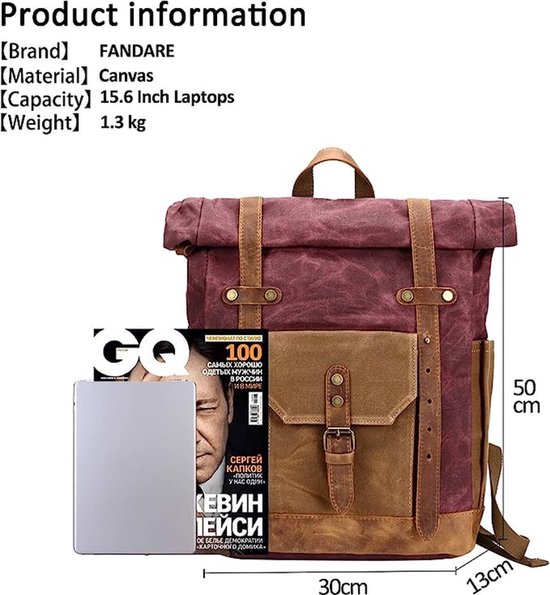 FANDARE Mode Schooltas Reizen Rugzak Man 15.6 Inch Laptop Dagrugzak