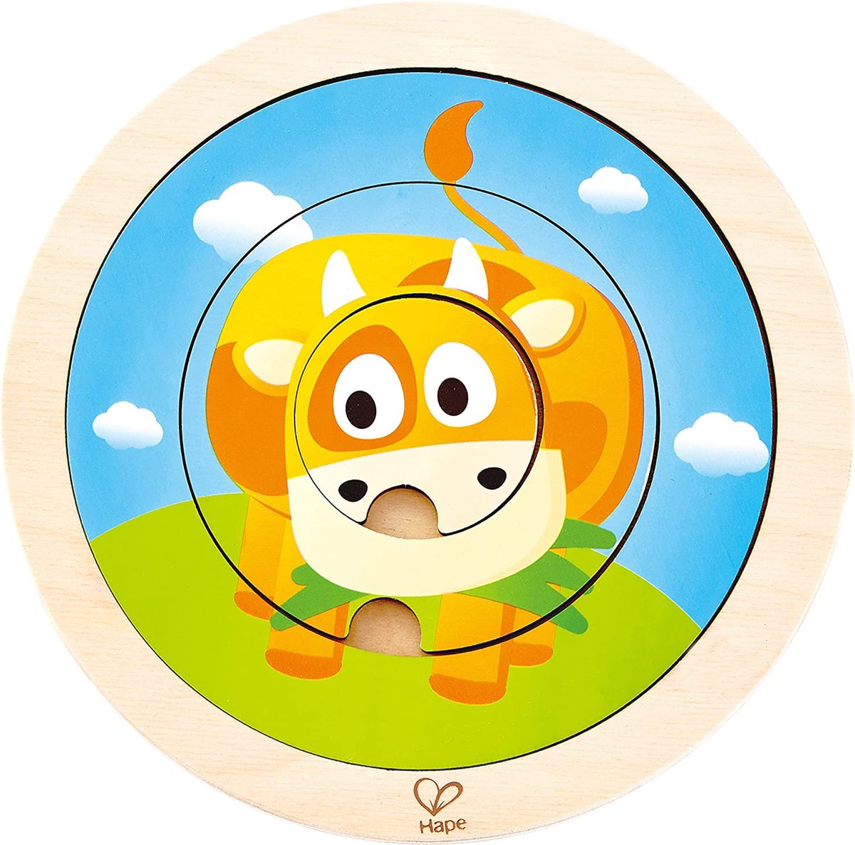 Hape Vormenpuzzel Spinning Farm Junior 20 Cm Hout 4 Stukjes