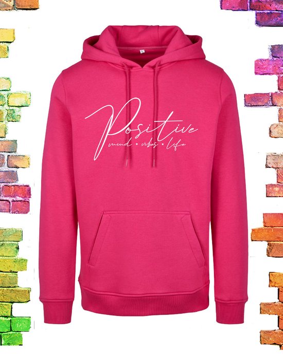 Sweat à capuche femme Cool Pink « Positive » | taille 3XL-46/48