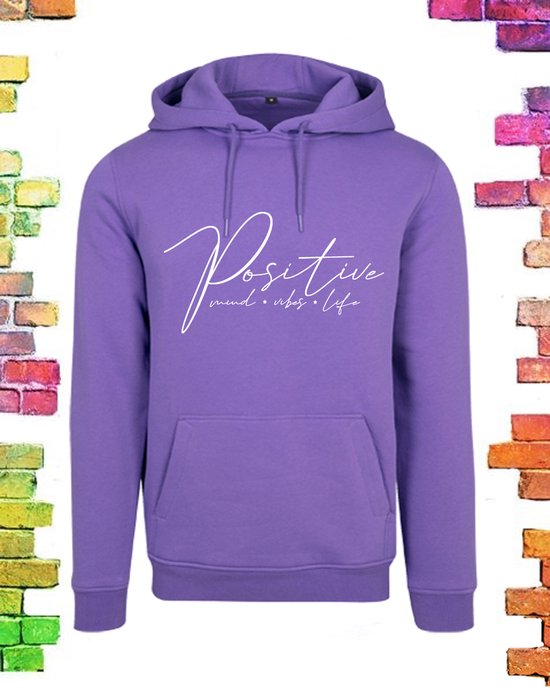 Sweat à capuche violet pour femme « Positive » | taille 4XL/48-50