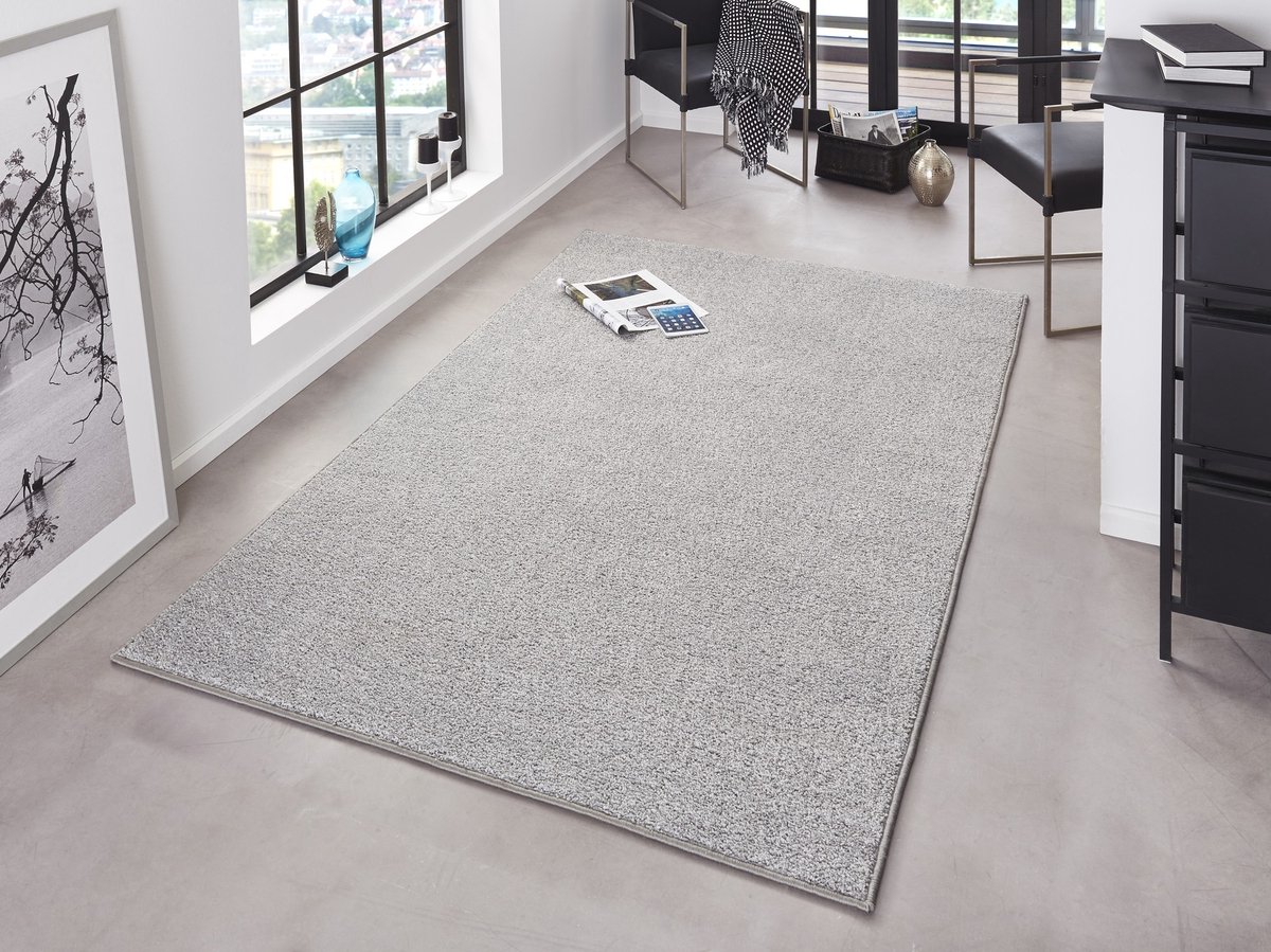 Flycarpets Laagpolig Velours Vloerkleed - Designer Pure - Grijs 140x200 cm
