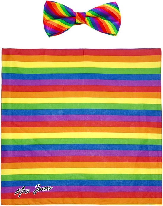 Mrs. Jones kleurrijke gestreepte vlinderdas regenboog-hemdstropdas voor dames clownskostuumaccessoires eindexamenfeesten themafeesten .