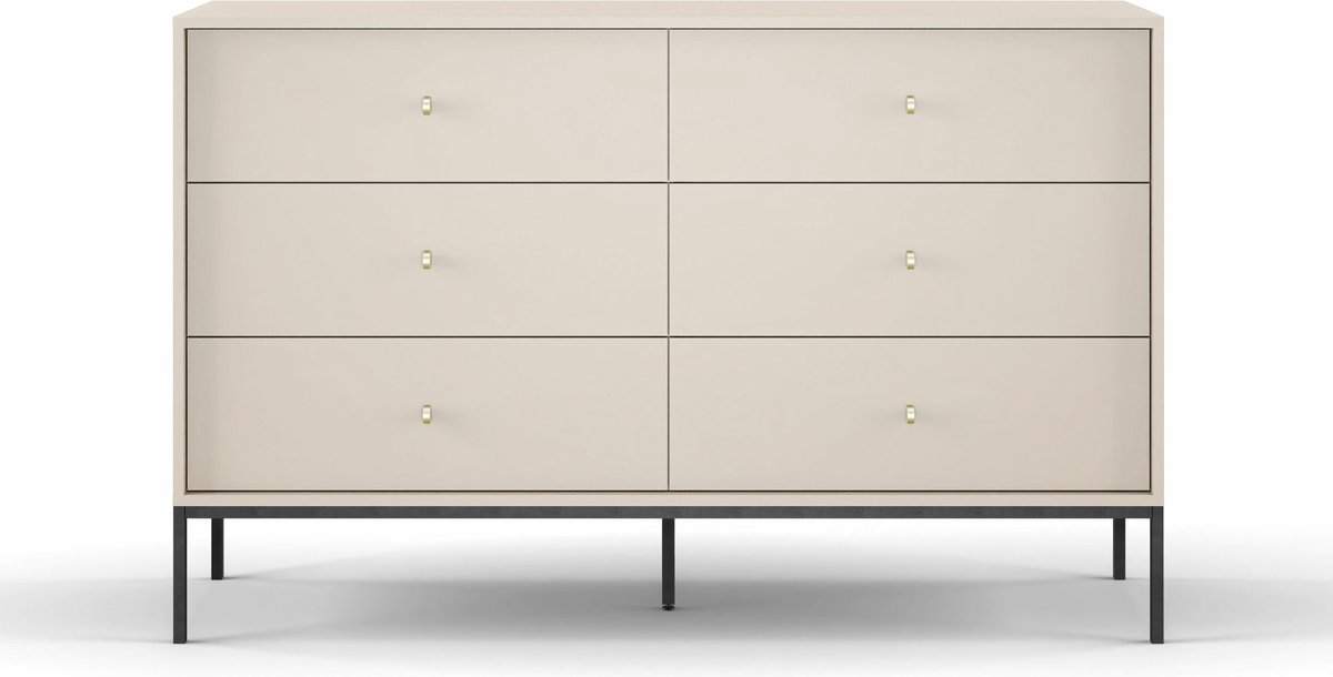 Selsey Monne - Dressoir 154 cm met zes laden -Beige