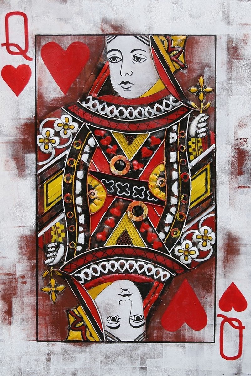 3D Metaalschilderij - Harten Dame - 60 x 3 x 80 cm