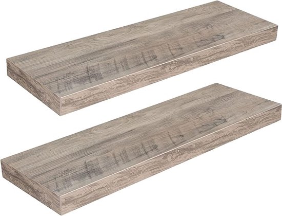 wyewye Houten zwevende planken, set van 3, rustieke wandplanken
