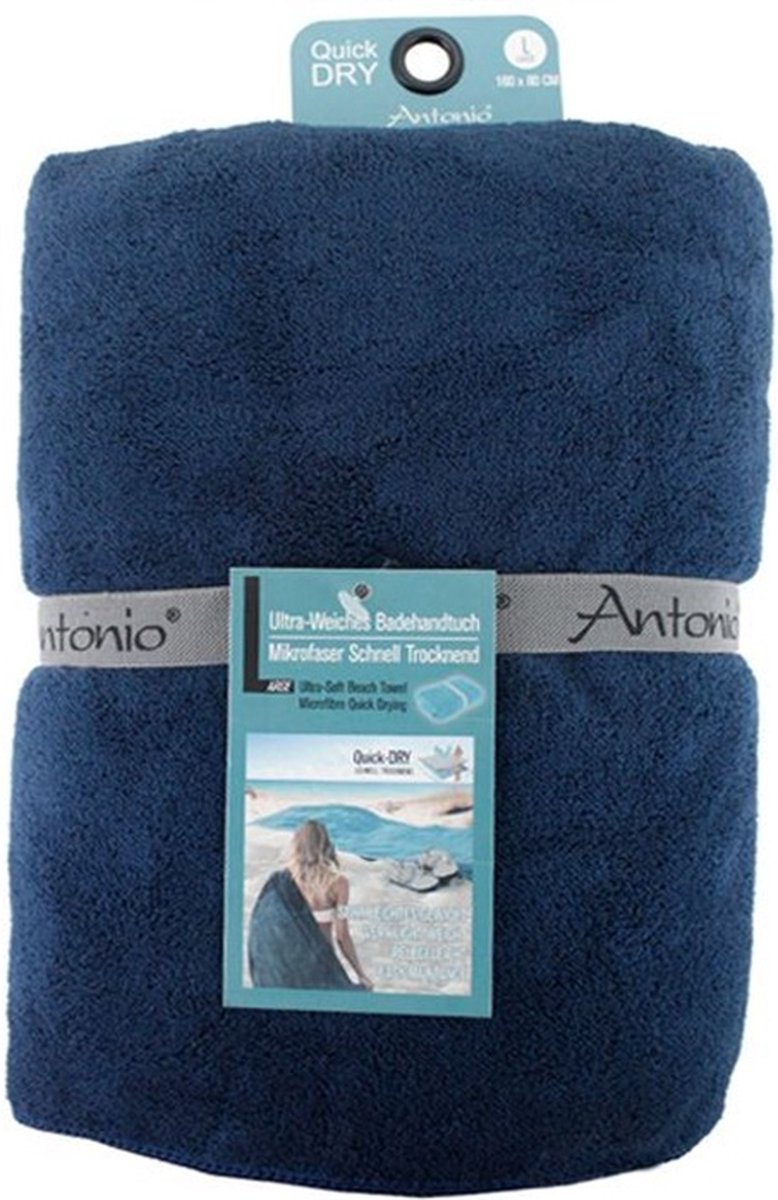 Strandlaken microvezel - grote handdoek 80x160 cm – Knuffelzachte sneldrogende badhanddoek - Blauw