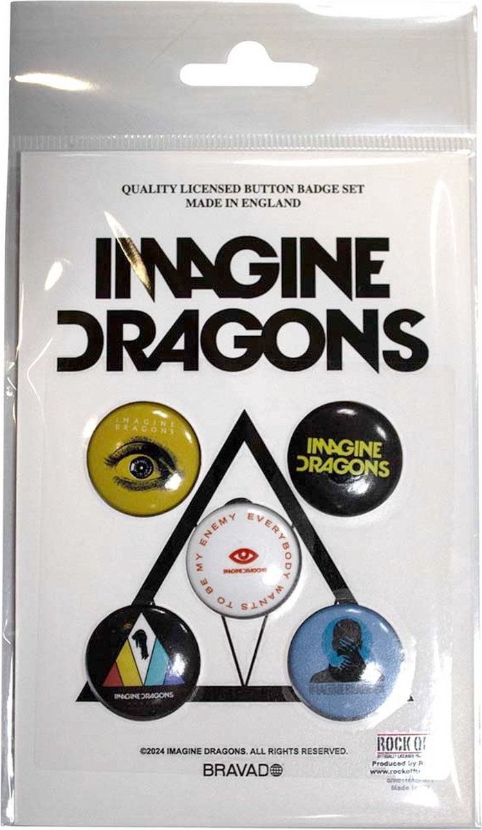 Imagine Dragons - Enemy Badge/button - Set van 5 - Multicolours