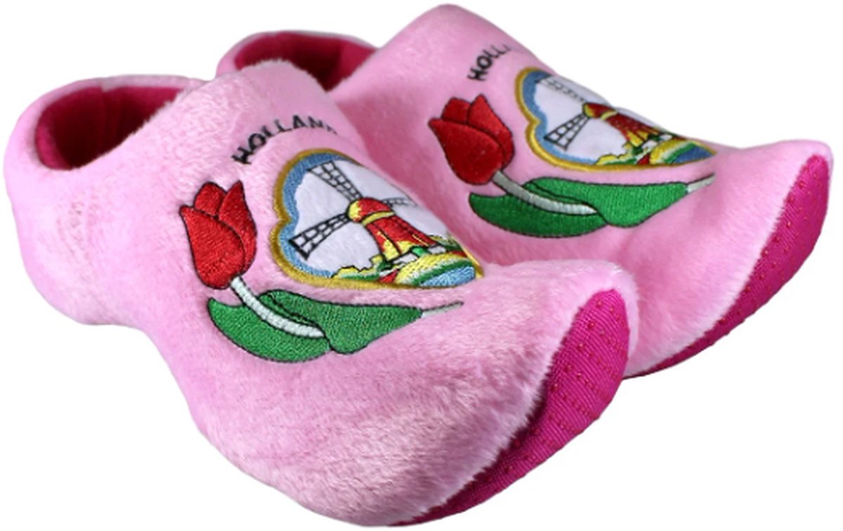Klompsloffen roze molen - 42-44
