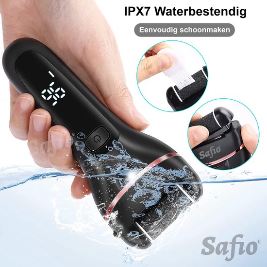 IPX7 waterbestendige elektrische eeltverwijderaar, eenvoudig schoon te maken, in gebruik.