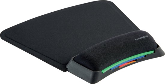Kensington SmartFit Mauspad, Ergonomische Handgelenkauflage für Computer und Laptop, kompatibel mit Laser- und optischen Mäusen, Rutschfeste, bequeme Mausmatte, schwarz, K55793EU