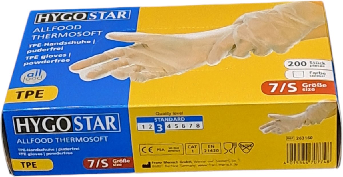Goedkoopste Hygostar TPE wegwerp handschoen transparant - maat S - 200 stuks - latexvrij