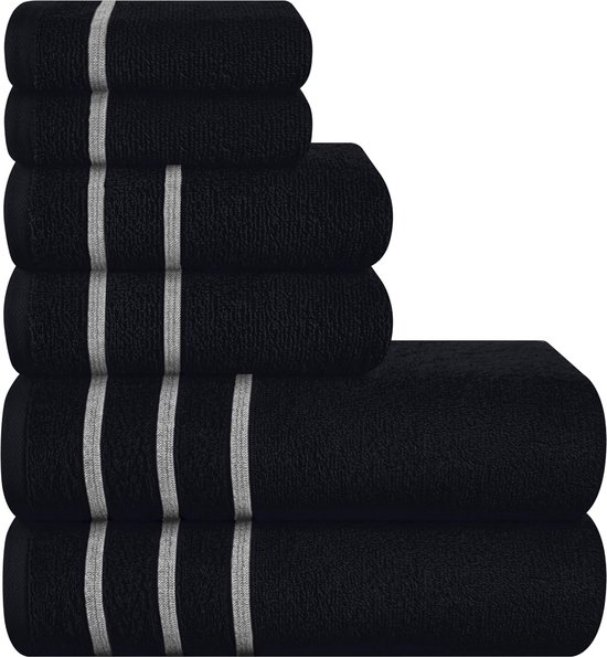 6-delige Handdoekenset FROGN 360 g/m² zwart