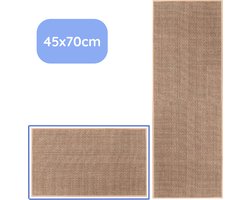 Keukenloper - Tapijt - 45 x 70 cm - Beige - Keukenmat - Anti Slip - Beschermend - Stevig - Wasbaar