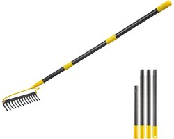 Goodivery ® Tuin Hark met Verstelbare Steel voor Gemakkelijk Tuinieren en Bodemvoorbereiding