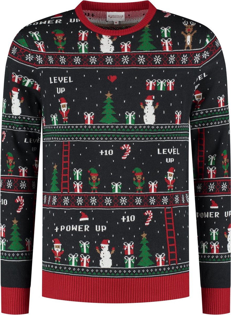 Foute Kersttrui Dames & Heren - Christmas Sweater "Vintage Gaming Sweater" Maat M