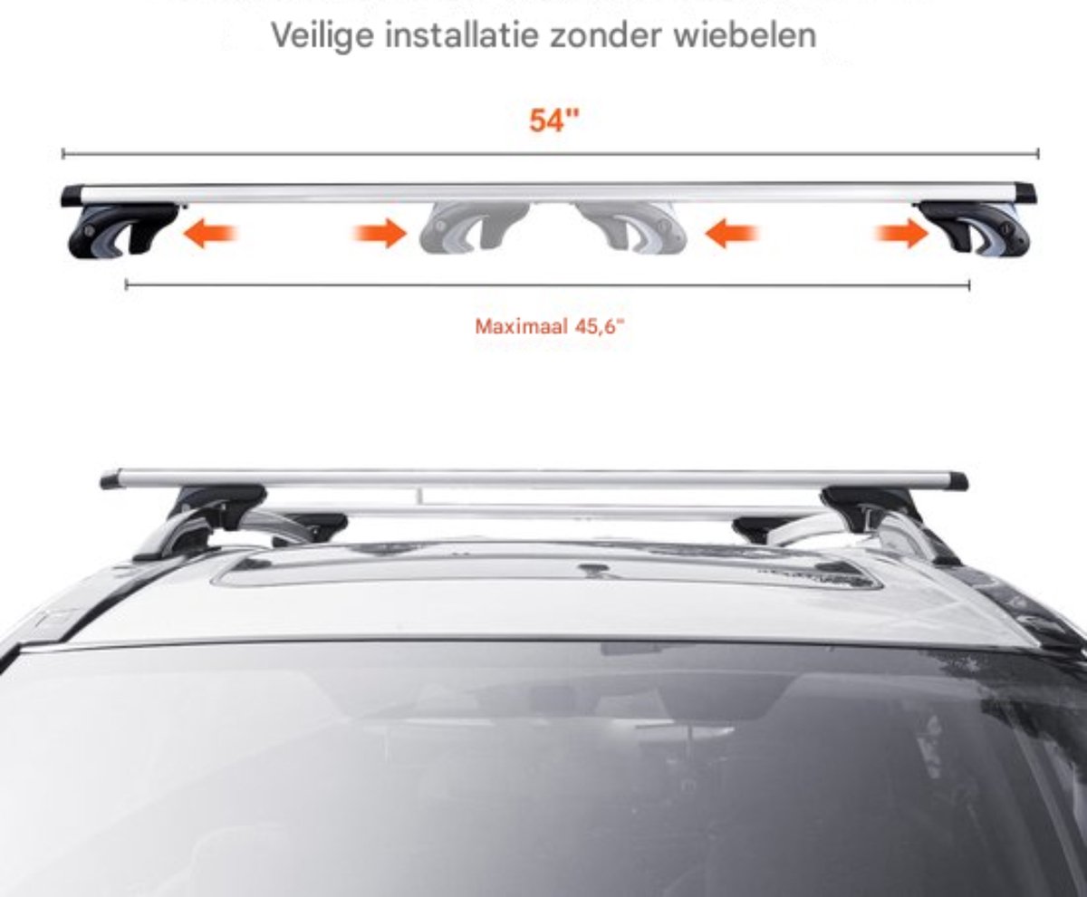 Aluminium geïntegreerde dakdrager 120 cm