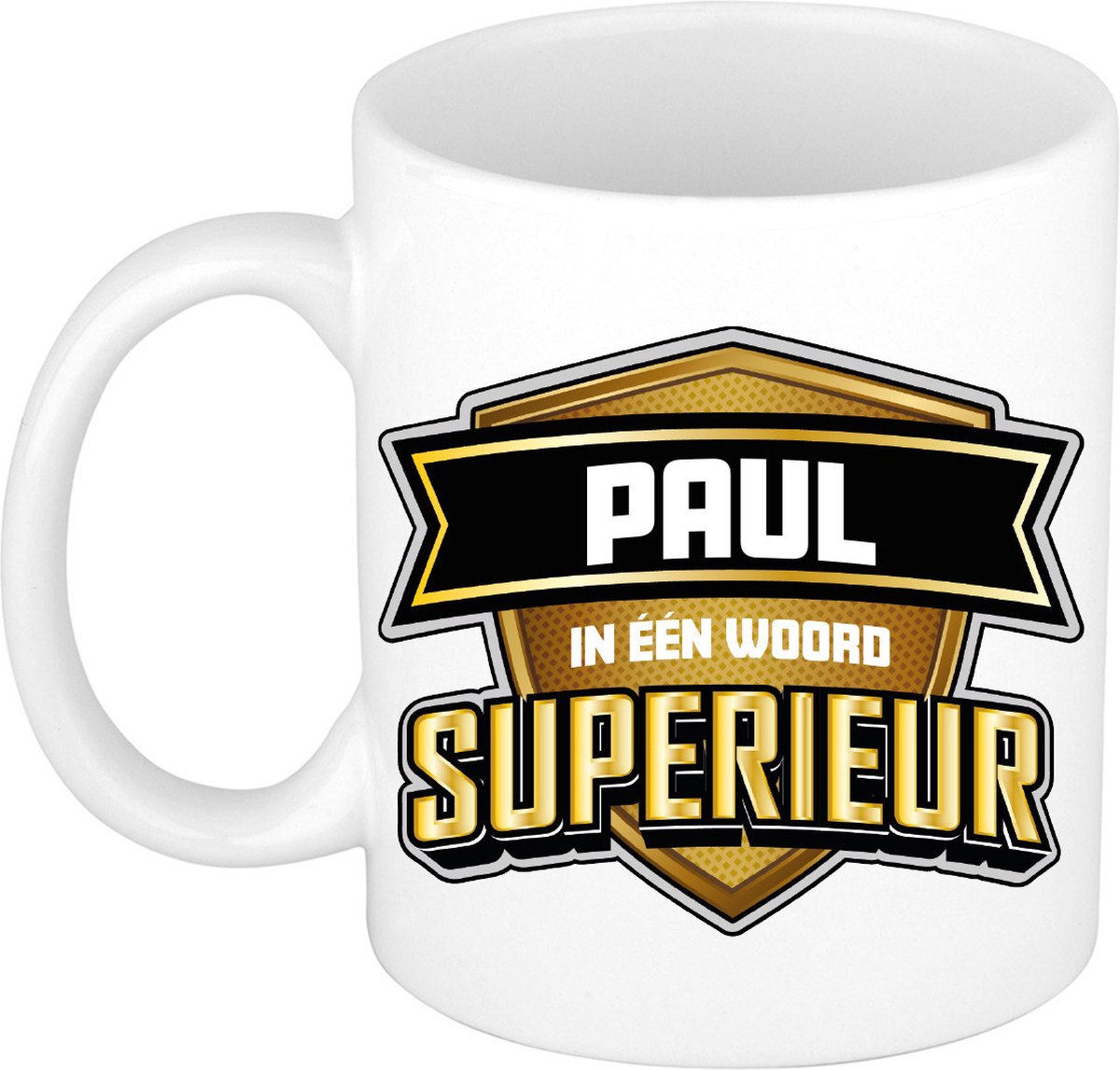 Bellatio Decorations Naam mok Paul - wit - Superieur - keramiek - 300 ml - collega beker - cadeau