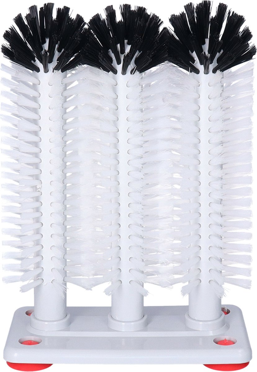 Goedkoopste Buemag Spoelborstels - glazen afwassen - 19 x 24 x 10 cm - grijs - 3 stuks - professionele horeca borstels - glazenwasborstel