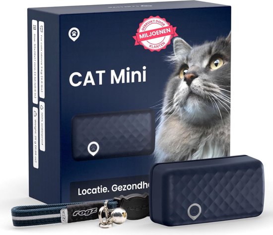 Tractive Mini GPS-kattentracker | Marktleider | Real-time locatietracking | Locatiegeschiedenis | Monitor Activiteiten | Halsband inbegrepen