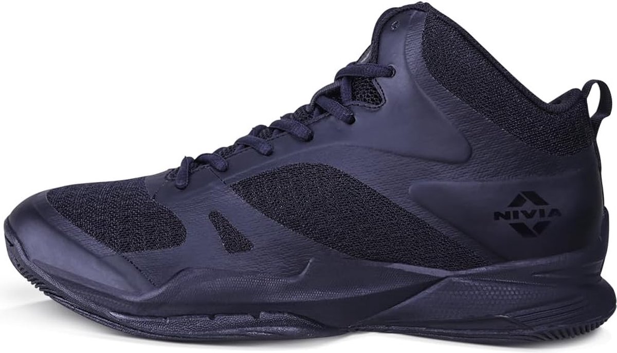 NIVIA Combat 2.0 Basketbalschoenen | Kleur: Zwart | Maat: 11 UK / 12 US / 45 EU | Materiaal: Mesh | Voor heren en jongens | Lichtgewicht | Voorgevormde hiel | Zachte demping | Betere pasvorm en comfort
