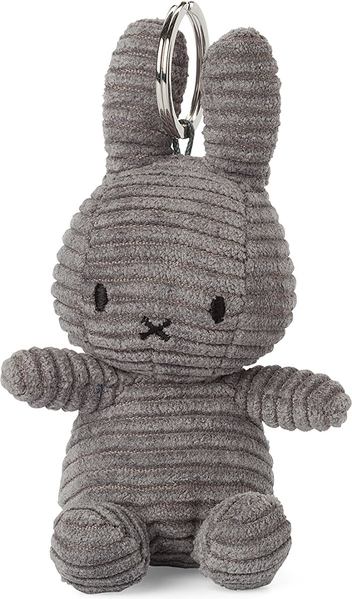 Nijntje Sleutelhanger Corduroy Grey ECO 10 cm - Knuffel Grey