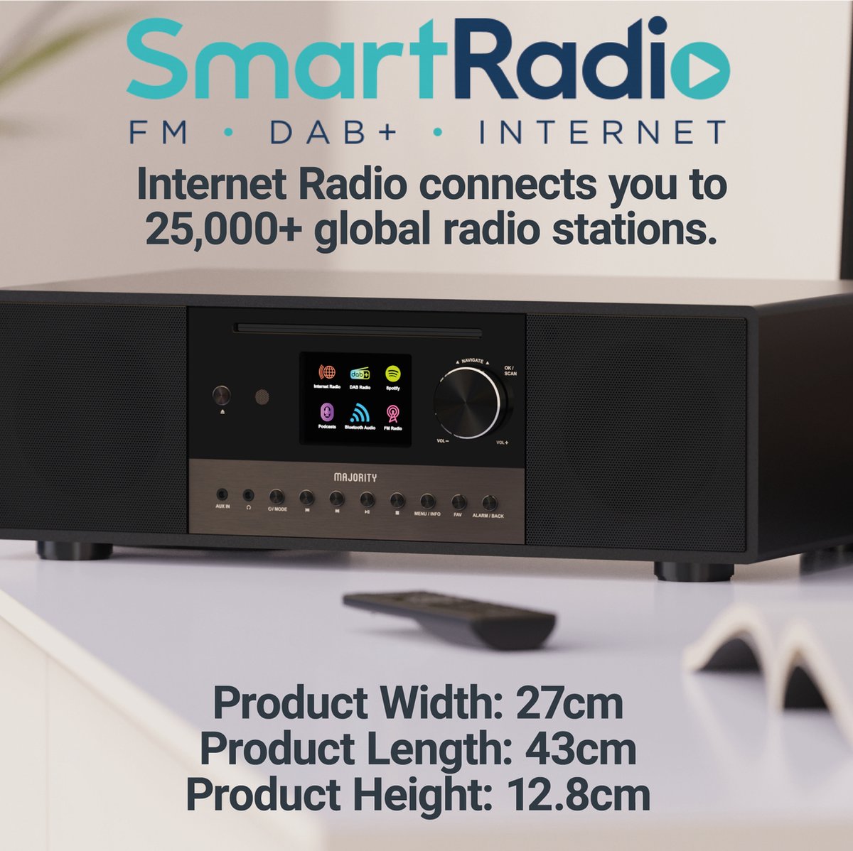 Audizio Adria - WiFi Internet Radio with DAB and BT zwart Audizio Adria - WiFi Internet Radio with DAB and BT zwart