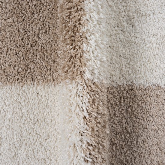 carpet city Shaggy hoogpolig tapijt - 120x170 cm - zand-beige - langpolig woonkamertapijt - effen modern - pluizig zachte tapijten slaapkamer decoratie