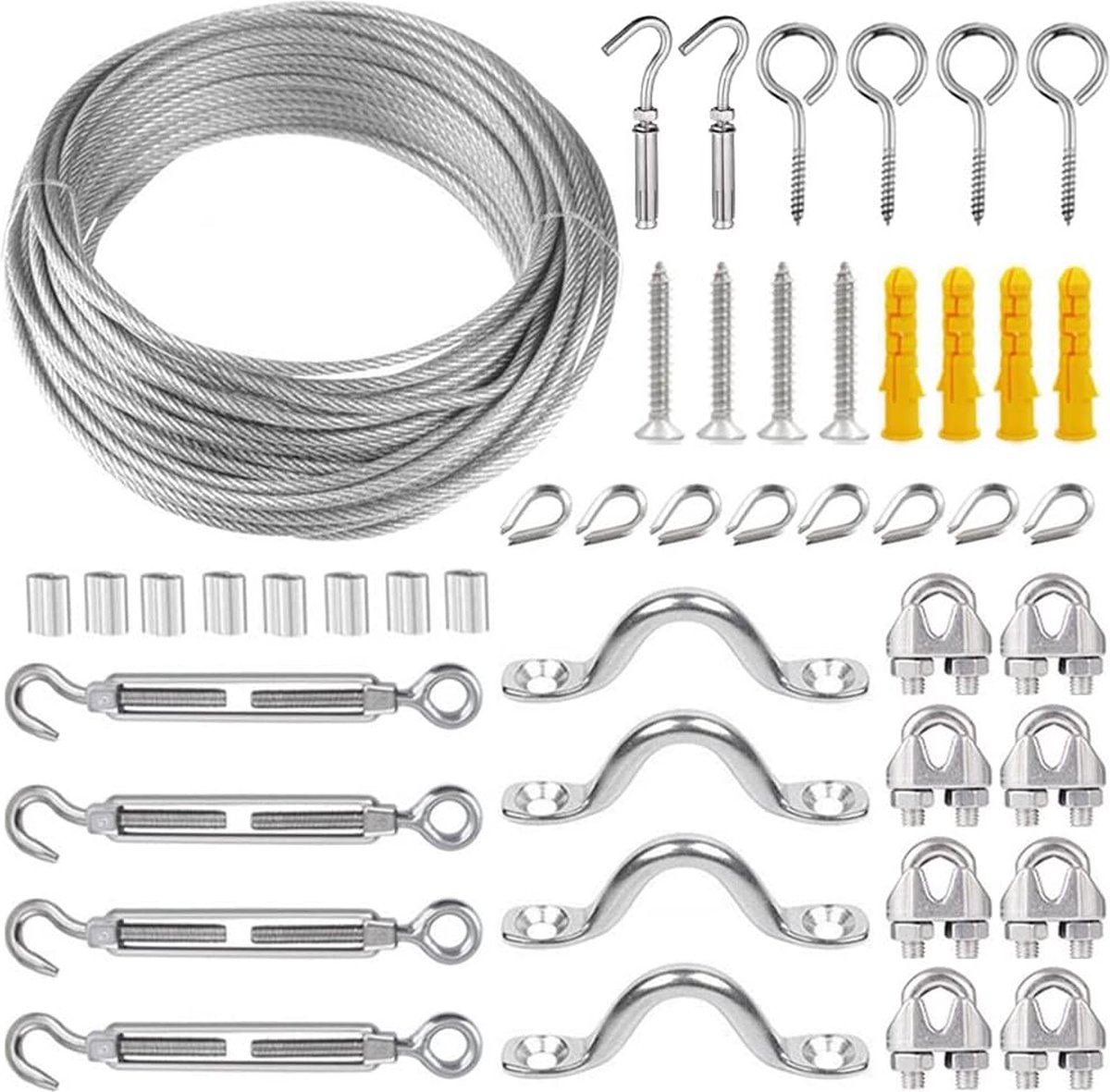 Goedkoopste Goodivery ® Roestvrij Stalen Kabelset voor Klimplanten en Lichtophanging, 30 m