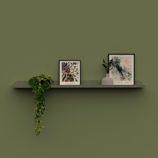 Hoya living - Fotolijstplank Lima - metaal - 80cm - Kleur Salie groen