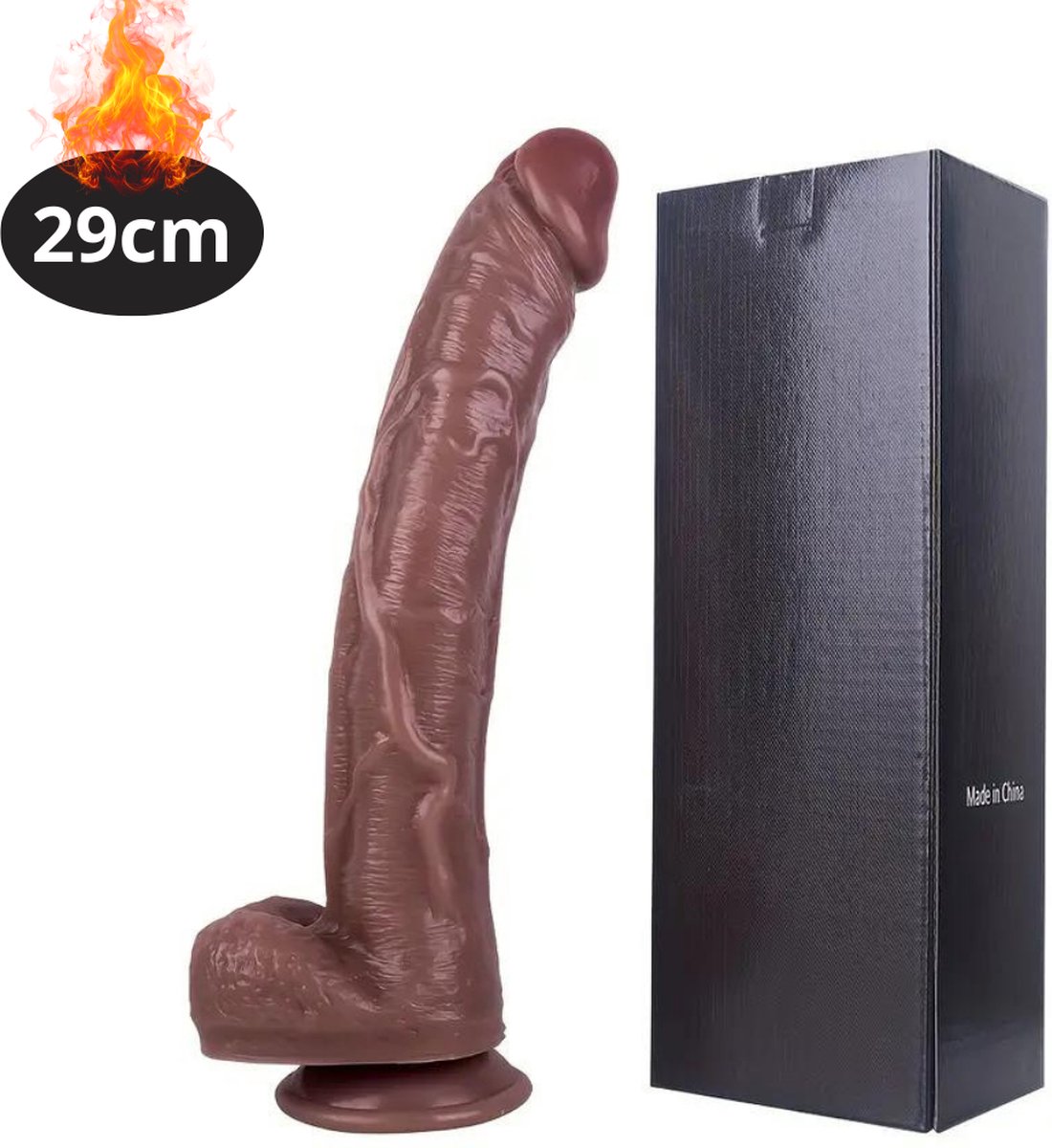 Goedkoopste Bovista Dildo - Anaal - Met Zuignap - Siliconen - Sex Toys - Voor Mannen & Vrouwen - Voor Koppels - Couples - Bruin - 29cm