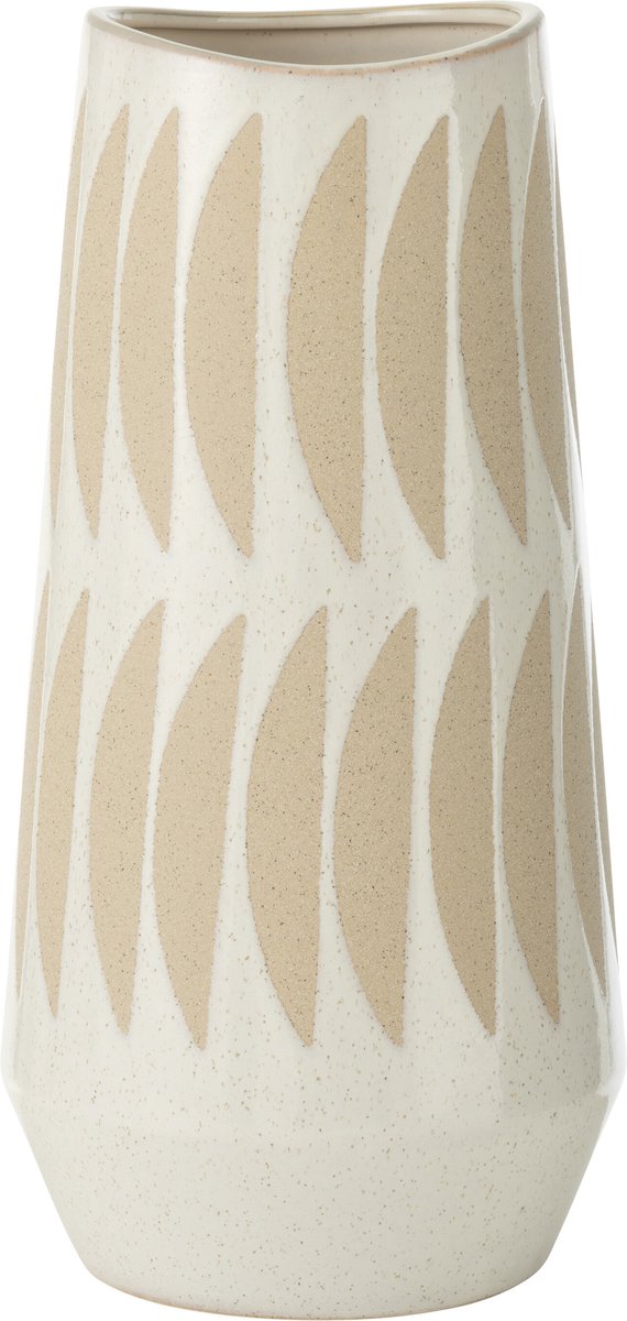 J-Line vaas Kai - keramiek - beige/wit - large - 40 cm hoog Multi