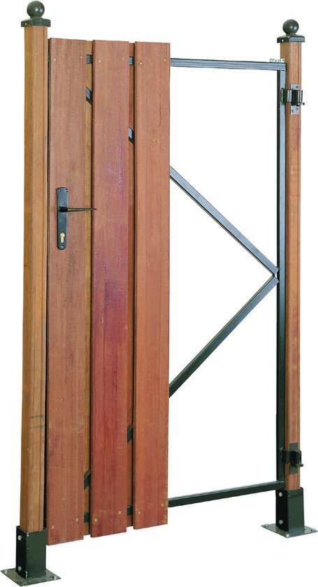 Intergard Poortframe tuinpoort verstelbaar zwart 90x155cm