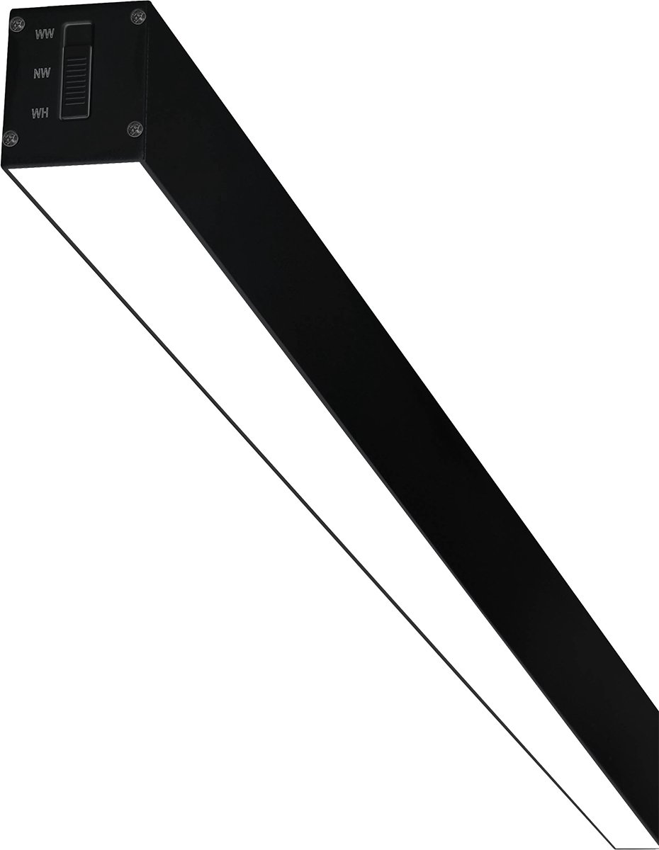 Lineaire LED Hanglamp - Lijnverlichting - Kozolux Tino - 40W 4200lm - Helder/Koud Wit 6500K - 120cm - Zwart