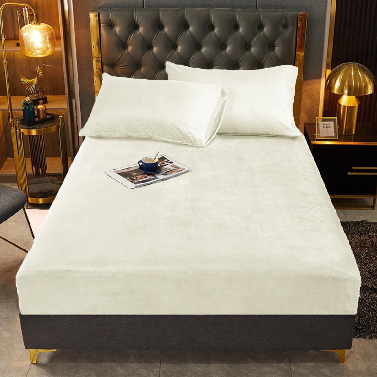 La'Moussawi ® Zacht en Warm Hoeslaken voor Boxspringbedden en Waterbedden 160x200 cm