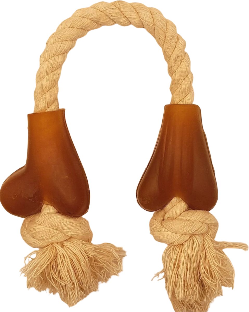 kauwspeelgoed - rubber kauwbot hond - kauwbot hond speelgoed - speelgoed tandverzorging - touw speelgoed hond - 20cm