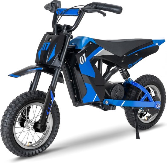 Moto électrique Enfants EVERCROSS | 300W | 25 km / h | 3 réglages de vitesse | 3-12 ans | Bleu rouge