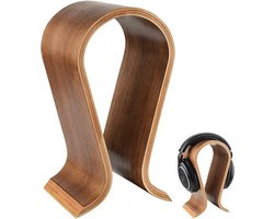 foto van Headset Standaard - standaard voor koptelefoon - koptelefoonhouder - Koptelefoon Haak - Hoofdtelefoon Hanger - Houten - 255*100*155MM - hout kleur