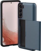 imoshion Hoesje met Pasjeshouder - Geschikt voor Samsung Galaxy S22 - Backcover met pasjeshouder - Donkerblauw