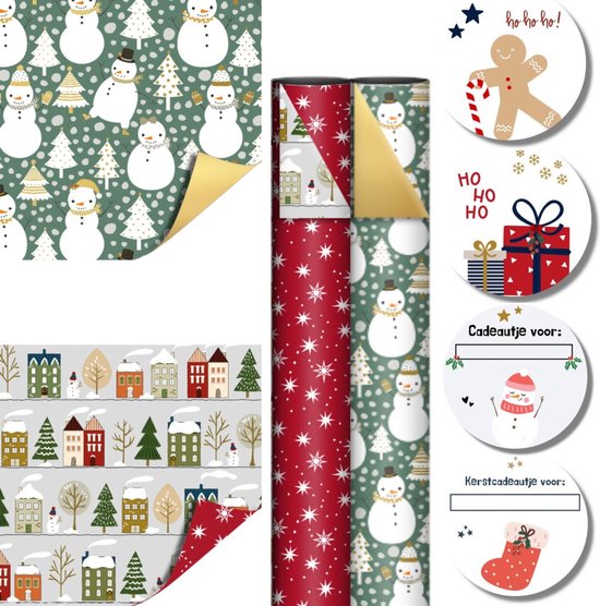 Papier Papier cadeau 3 rouleaux - 300 x 70 cm - Luxe Firm Double face - House Of Products