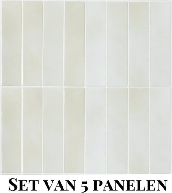 Panneaux muraux Wallways - Carreaux adhésifs - Set de 5 carrelages - Autocollant carrelage - carrelages autocollants - 30 x 30 cm - Imperméable - Résistant aux rayures - Résistant à la chaleur - Couche adhésive 3M - 2MM d'épaisseur - Santorin Beige