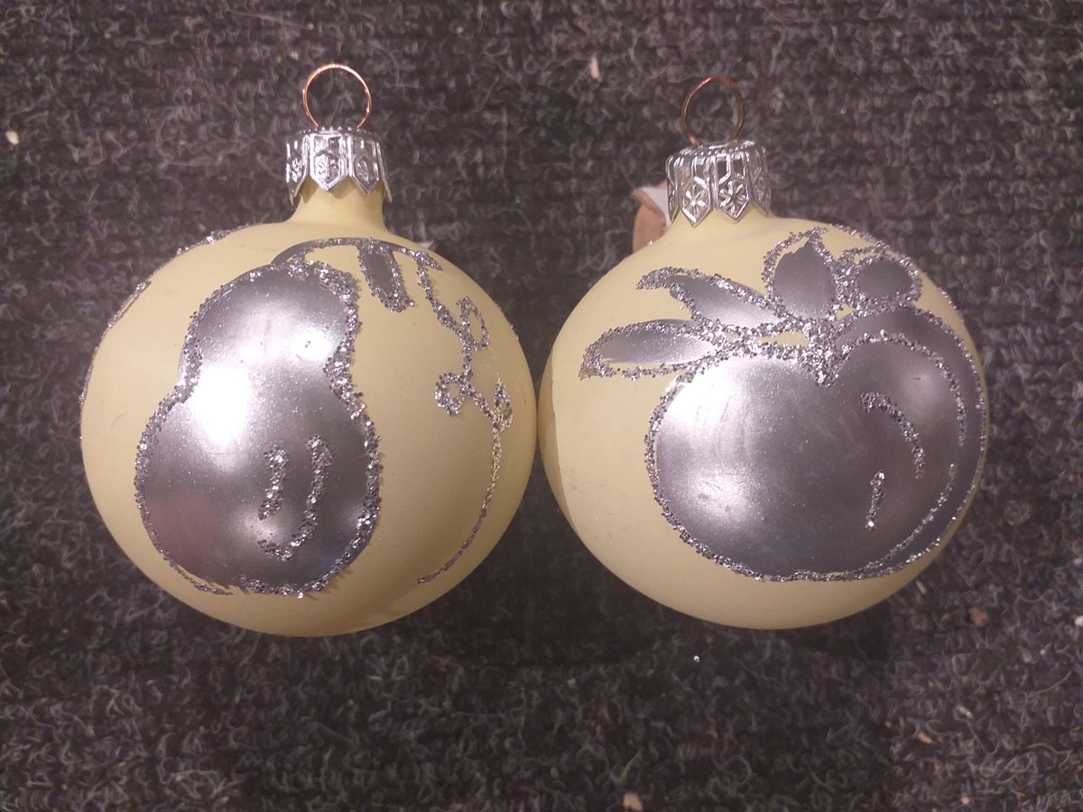 12 x Mondgeblazen Kerstbal Glas - Goud Zilver - 5 cm - peer & appel afbeelding